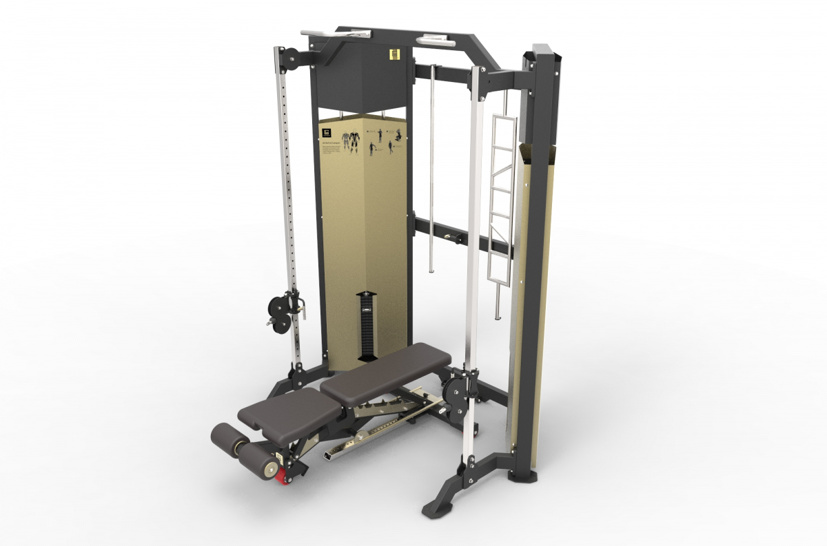 VB 308-02 Dual adjustable pulley with VB 296 bench -15/+90