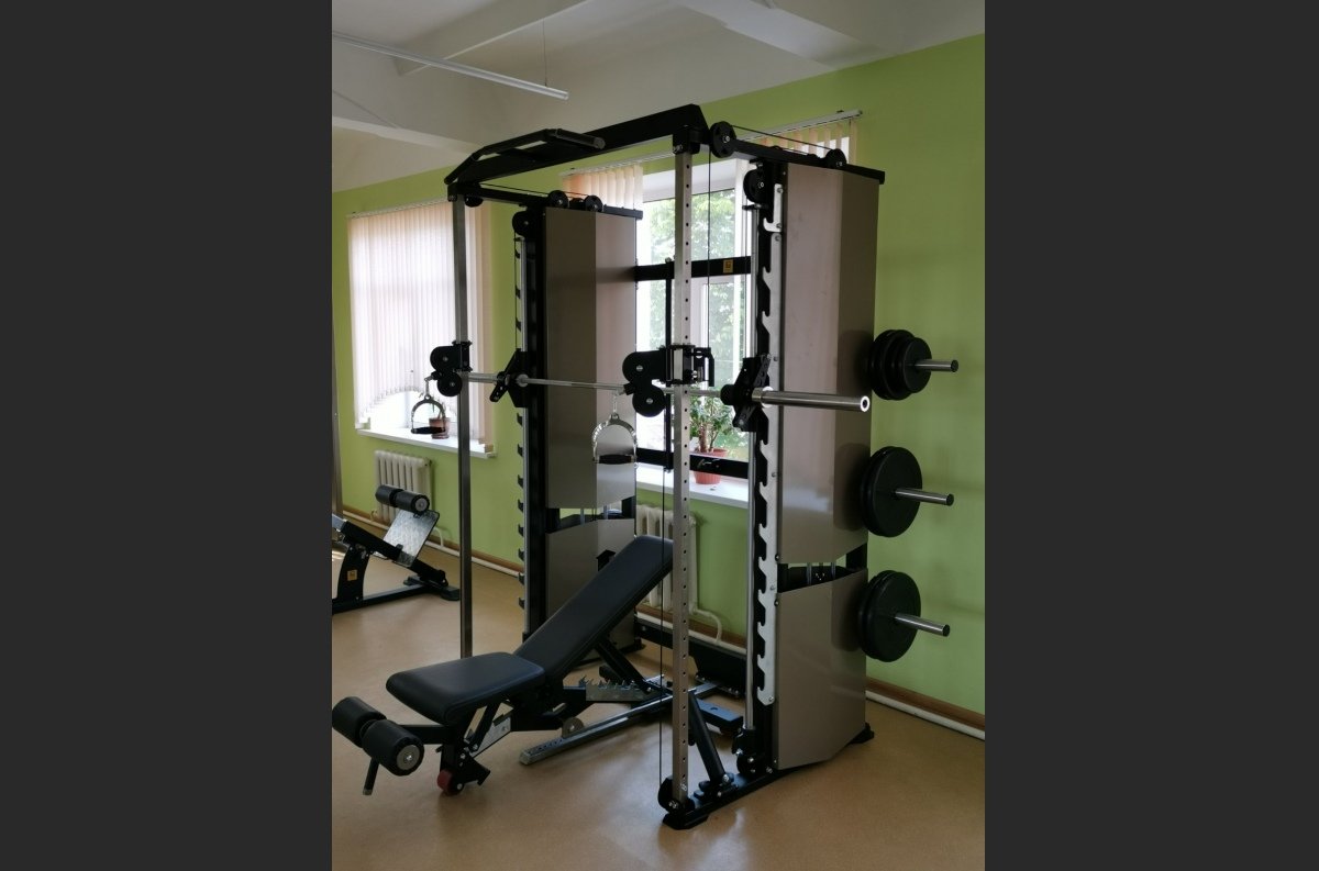 VB 808-01 Combined power frame with VB 296 Super bench adjustable for Smith Machine