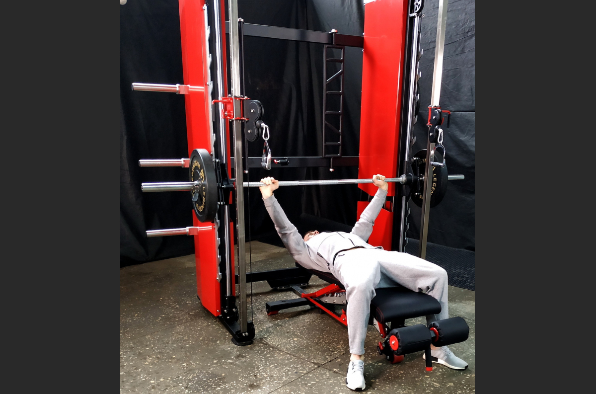 VB 808-01 Combined power frame with VB 296 Super bench adjustable for Smith Machine