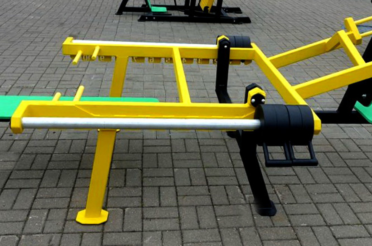 Complex of outdoor weight training equipment
