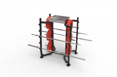 VB 223-03 Rack for barbells bars, discs, handles with metal box.