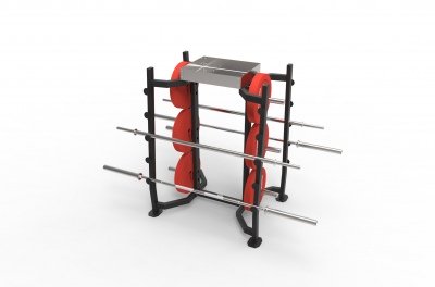 VB 223-03 Rack for barbells bars, discs, handles with metal box.