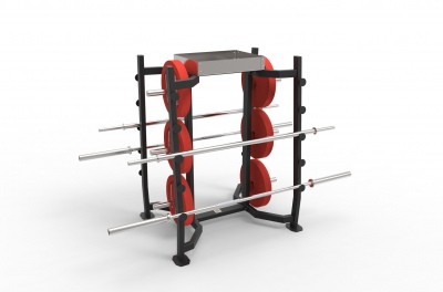 VB 223-03 Rack for barbells bars, discs, handles with metal box.