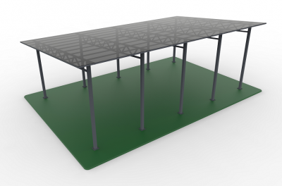 Flat shed canopy